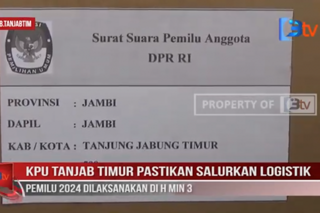 KPU TANJAB TIMUR PASTIKAN SALURKAN LOGISTIK PEMILU 2024 DILAKSANAKAN DI H MIN 3