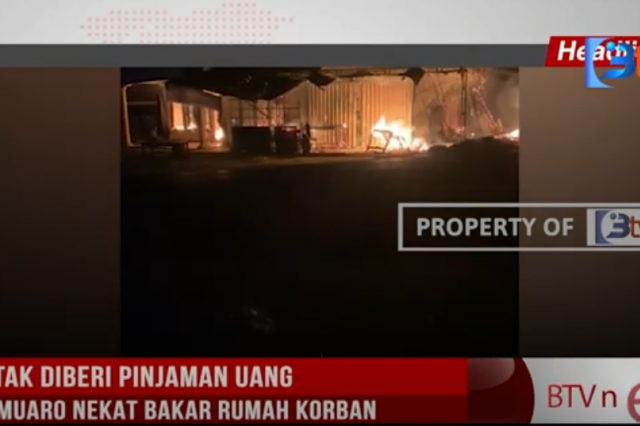 KESAL TAK DIBERI PINJAMAN UANG, PRIA DI MUARO NEKAT BAKAR RUMAH KORBAN