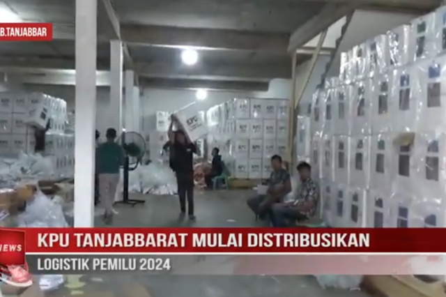 KPU TANJABBARAT MULAI DISTRIBUSIKAN LOGISTIK PEMILU 2024