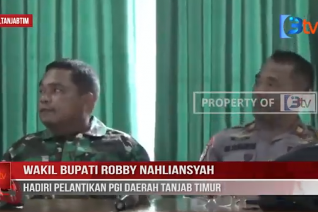 WAKIL BUPATI ROBBY NAHLIANSYAH HADIRI PELANTIKAN PGI DAERAH TANJAB TIMUR