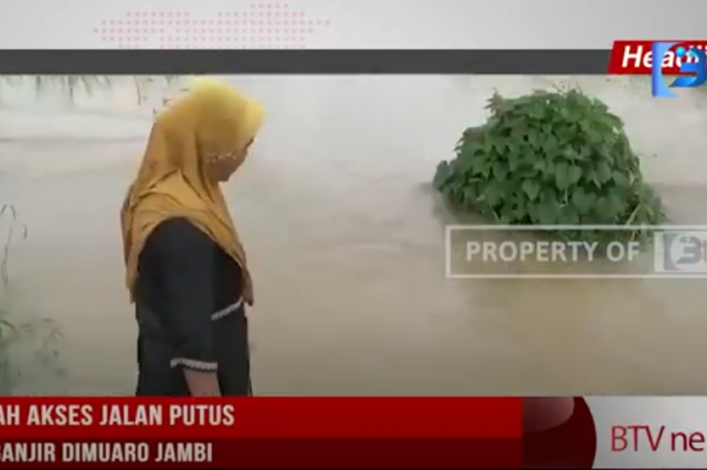 SEJUMLAH AKSES JALAN PUTUS AKIBAT BANJIR DIMUARO JAMBI