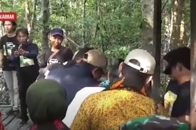 KETUA DPRD TANJABBARAT SAMBUT KUNJUNGAN MENTERI PARIWISATA DAN EKONOMI KREATIF KE HUTAN MANGROVE