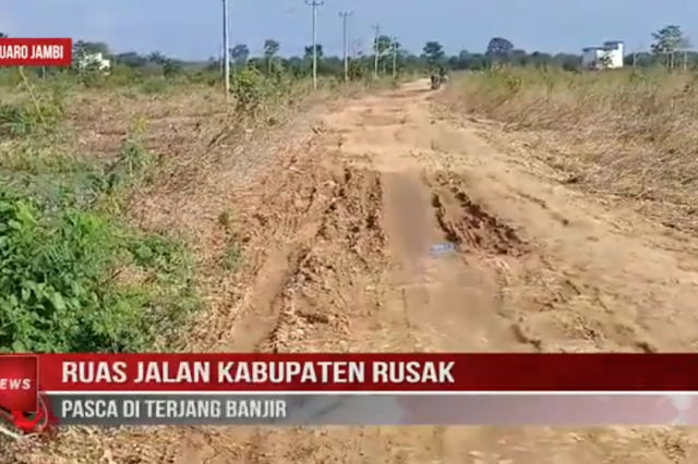 RUAS JALAN KABUPATEN RUSAK PASCA DI TERJANG BANJIR