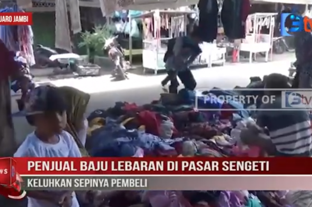 PENJUAL BAJU LEBARAN DI PASAR SENGETI KELUHKAN SEPINYA PEMBELI