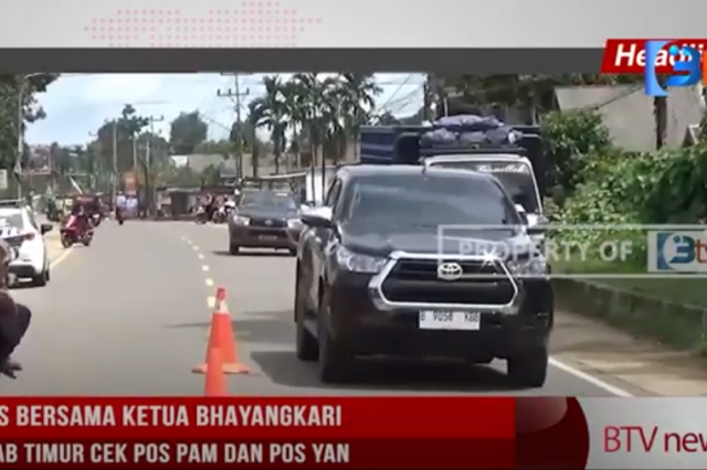 KAPOLRES BERSAMA KETUA BHAYANGKARI CAB TANJAB TIMUR CEK POS PAM DAN POS YAN