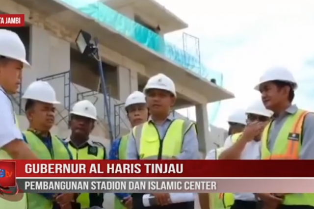 GUBERNUR AL HARIS TINJAU PEMBANGUNAN STADION DAN ISLAMIC CENTER