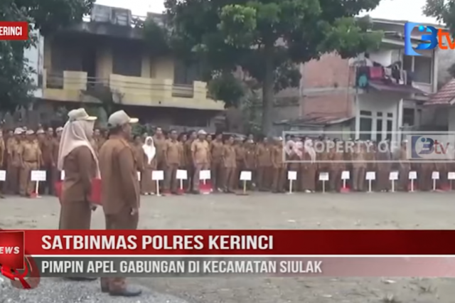 SATBINMAS POLRES KERINCI PIMPIN APEL GABUNGAN DI KECAMATAN SIULAK