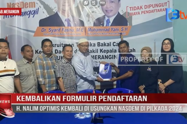 KEMBALIKAN FORMULIR PENDAFTARAN, H NALIM OPTIMIS KEMBALI DI USUNGKAN NASDEM DI PILKADA 2024