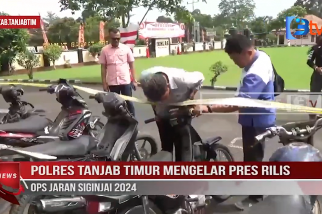 POLRES TANJAB TIMUR MENGELAR PRES RILIS OPS JARAN SIGINJAI 2024