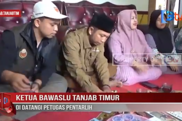 KETUA BAWASLU TANJAB TIMUR DI DATANGI PETUGAS PENTARLIH