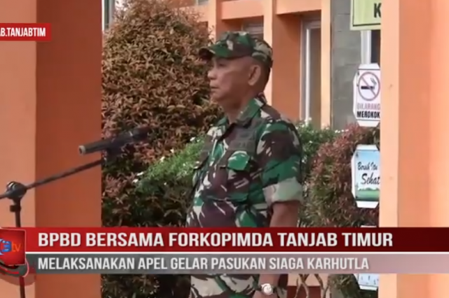 BPBD BERSAMA FORKOPIMDA TANJAB TIMUR MELAKSANAKAN APEL GELAR PASUKAN SIAGA KARHUTLA