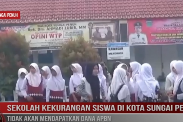 SEKOLAH KEKURANGAN SISWA DI KOTA SUNGAI PENUH TIDAK AKAN MENDAPATKAN DANA APBN