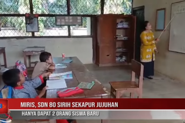 MIRIS, SDN 80 SIRIH SEKAPUR JUJUHAN HANYA DAPAT 2 ORANG SISWA BARU