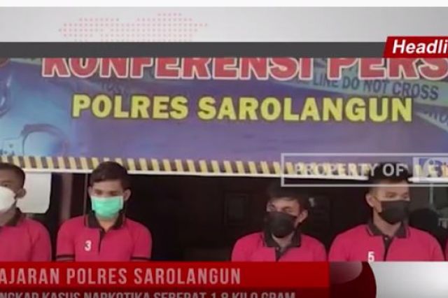 JAJARAN POLRES SAROLANGUN UNGKAP KASUS NARKOTIKA SEBERAT 1,8 KILO GRAM