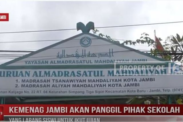 KEMENAG JAMBI AKAN PANGGIL PIHAK SEKOLAH YANG LARANG SISWI UNTUK IKUT UJIAN