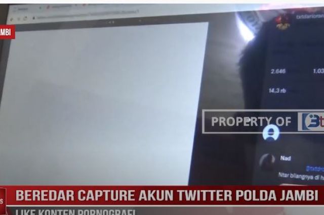 BEREDAR CAPTURE AKUN TWITTER POLDA JAMBI LIKE KONTEN PORNOGRAFI