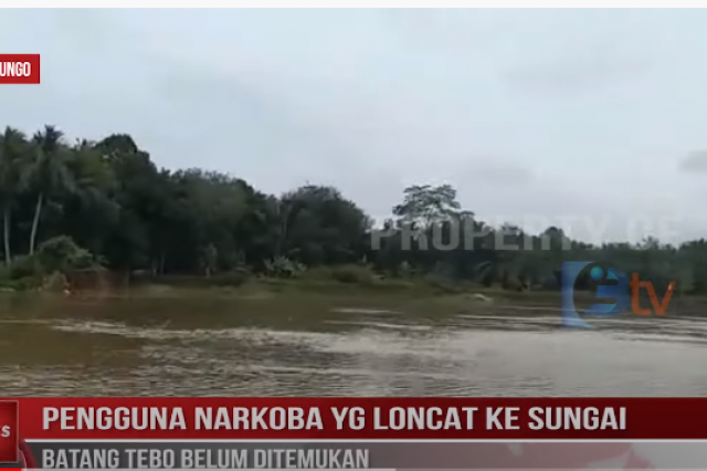 PENGGUNA NARKOBA YG LONCAT KE SUNGAI BATANG TEBO BELUM DITEMUKAN