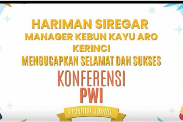 HARIMAN SIREGAR MANAGER KEBUN KAYU ARO MENGUCAPKAN KONFERENSI PWI