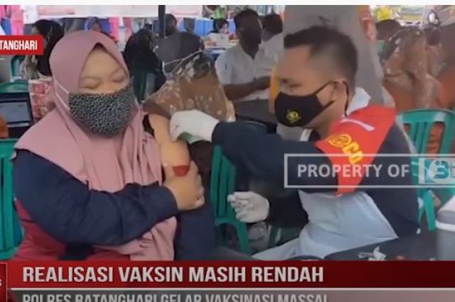 REALISASI VAKSIN MASIH RENDAH POLRES BATANGHARI GELAR VAKSINASI MASSAL