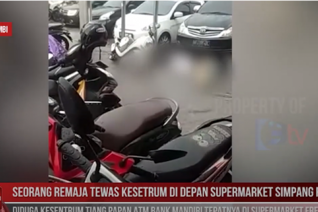 Seorang remaja tewas kesetrum di depan supermarket simpang rimbo