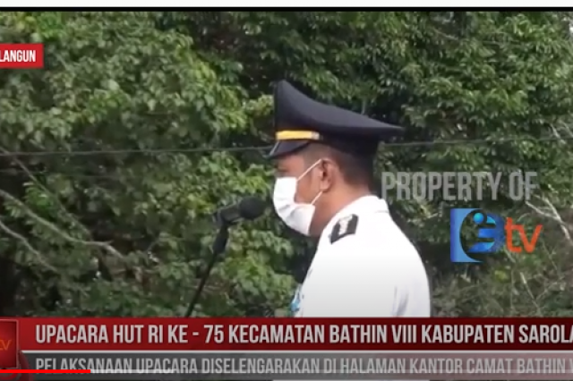 UPACARA HUT RI KE 76 KECAMATAN BATHIN VIII KABUPATEN SAROLANGUN