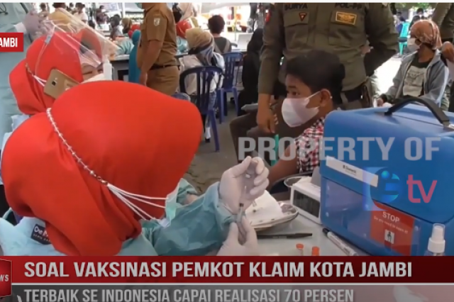 SOAL VAKSINASI PEMKOT KLAIM KOTA JAMBI TERBAIK SE INDONESIA CAPAI REALISASI 70 PERSEN