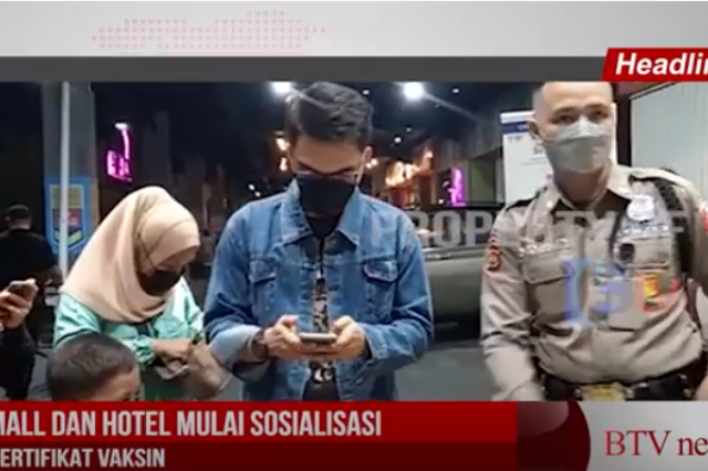 MALL DAN HOTEL MULAI SOSIALISASI SERTIFIKAT VAKSIN