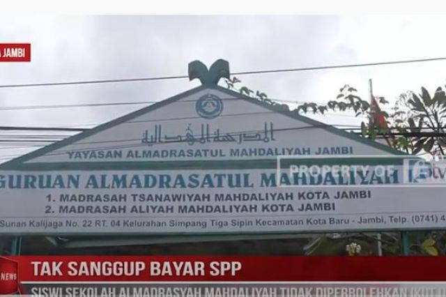 TAK SANGGUP BAYAR SPP SISWI SEKOLAH ALMADRASYAH MAHDALIYAH TIDAK DIPERBOLEHKAN IKUT UJIAN