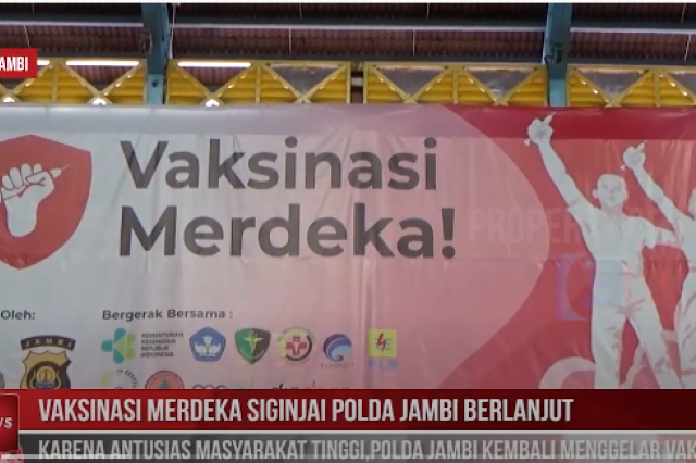 Vaksinasi Merdeka Siginjai Polda Jambi berlanjut