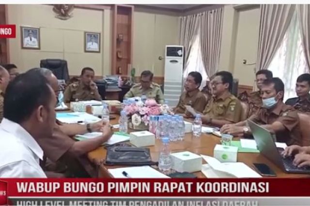 WABUP BUNGO PIMPIN RAPAT KOORDINASI HIGH LEVEL MEETING TIM PENGADILAN INFLASI DAERAH